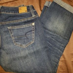 American Eagle 'Boy Fit' Cropped Jean in Dark Wash